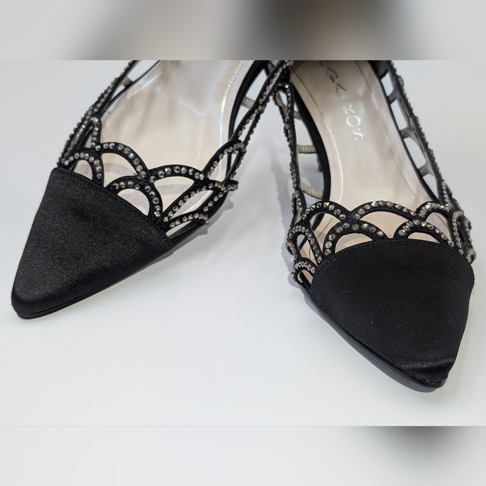 𝅺Caparros Black Luxurious Satin Rhinestones Shimmer Evening  Size 8.5 B/ 1W-15B - Picture 6 of 17